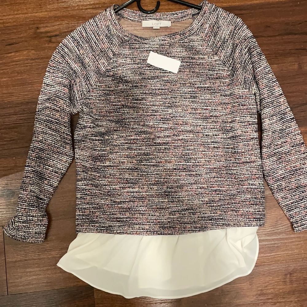 Xs knit sweater two layered from loft